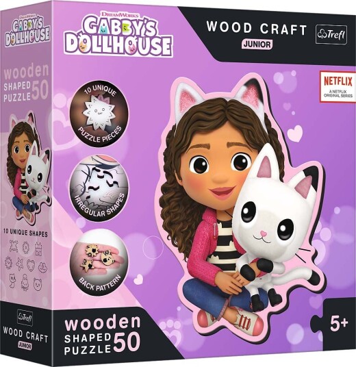Trefl Wood Craft Junior Gabby's Dollhouse Puslespill 50 Brikker
