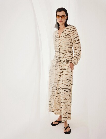 MSCH Copenhagen Mschtania Hw Ankel Pants Aop Cream XL