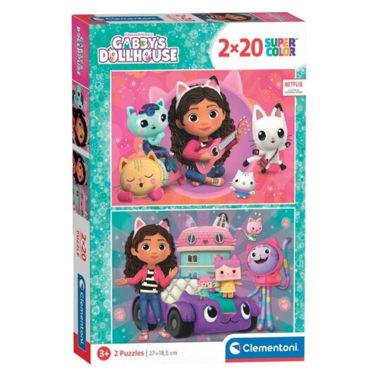 Clementoni Puzzle Gabby's Dollhouse 2x20st. Gulv