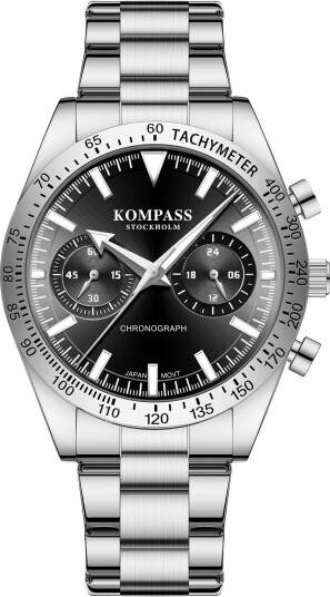 Kompass Airborne Chronograph Silver Black