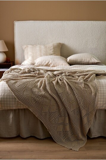 Ellos Home Sengeteppe / pledd Juliette Crochet Beige