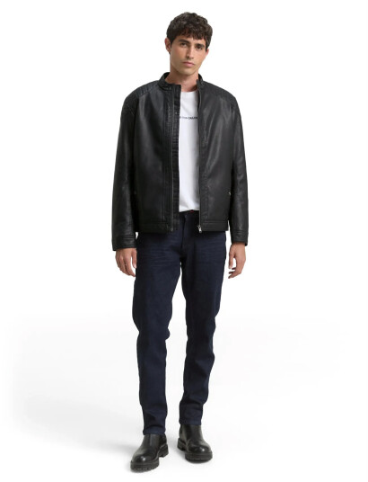 Tom Tailor Fake Leather Jacket - Black - S