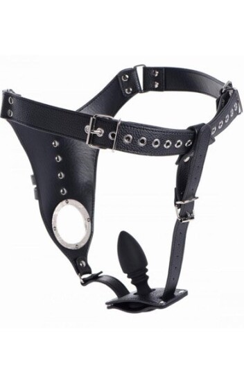 Penis Chastity Belt With Silicone Anal Plug