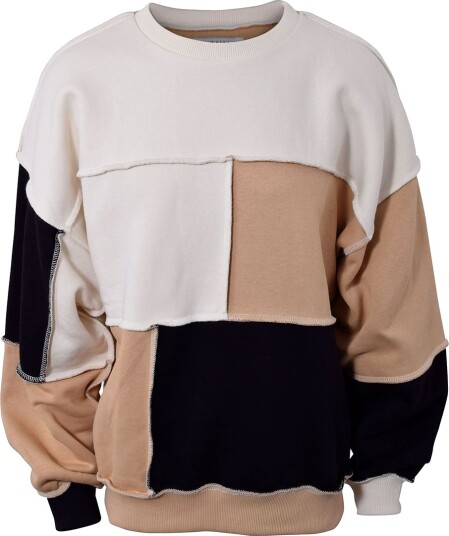Hound Collegegenser Patchwork Sand Hound 8 år 128 Collegegenser Beige Hvit Svart