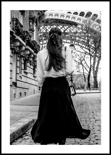 Parisian Elegance Eiffel Tower Black & White Plakat Plakat / 50x70cm