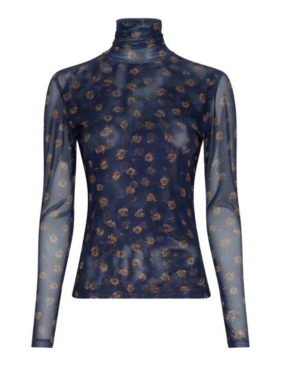 MSCH Copenhagen Mschginie Illenora Ls Top Aop   Blue   XS/S