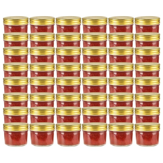  Syltetøyglass med gullokk 48 stk 110 ml
