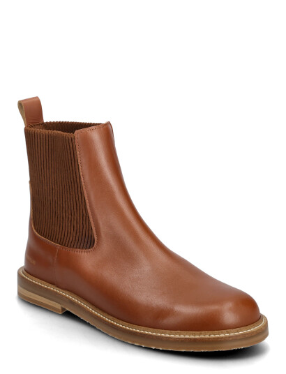 ANGULUS Booties Flat With Elastic Brown 40.5