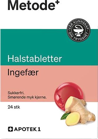 Metode halstabletter ingefær 24 stk