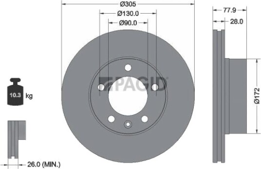 PAGID 54159NC Bremseskive PAGID 54159NC Bremseskive