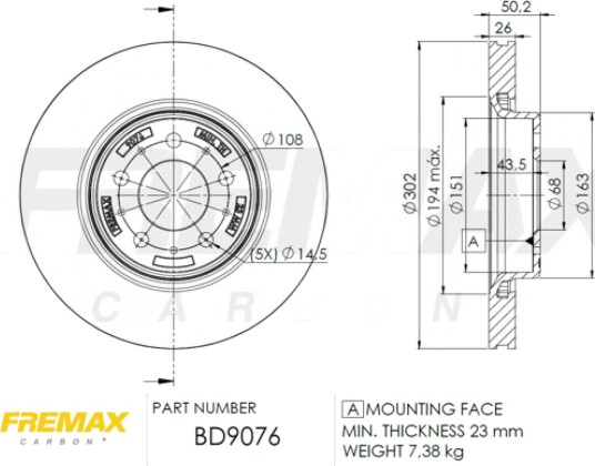 Bremseskive FREMAX BD-9076