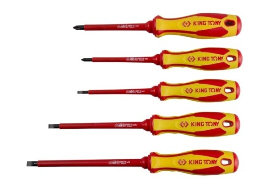 King Tony Isolerte Skrutrekkers Set 5 Stk. 30615Mr King Tony Isolerte Skrutrekkers Set 5 Stk. 30615Mr