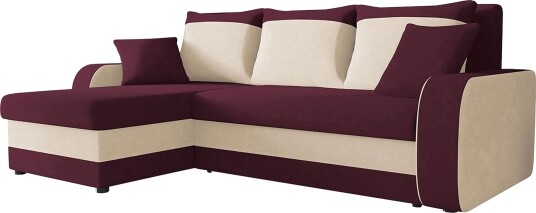 Alvared 3 seters Hjørnesovesofa Universal   Hvit/Rød