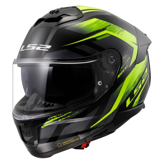 LS2 Helhjelm  FF808 Stream II Fury Svart-Hi-Vis Gul