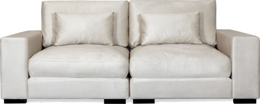 Dubai 2 seters sofa fløyel ekstra dyp Hvit