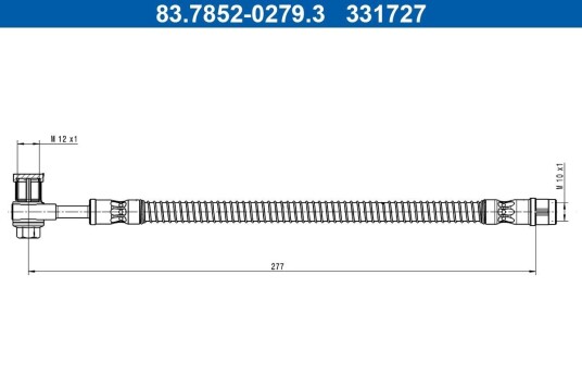 Bremseslange ATE 83.7852 0279.3 Bremseslange ATE 83.7852 0279.3
