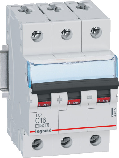 Legrand TX³ MCB automatsikring C16 3P 3M 10/10kA