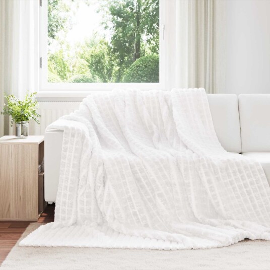 vidaXL Kastepledd 6 pcs Hvit 240 x 220 cm Fleece