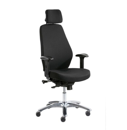 Design Studio Kontorstol Optimum X, Polstring I Svart Stoff, Nakkestøtte, Mange Justeringsfunksjoner