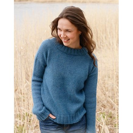 Rhapsody in Blue by DROPS Design Genser Strikkeoppskrift str XS XXXL