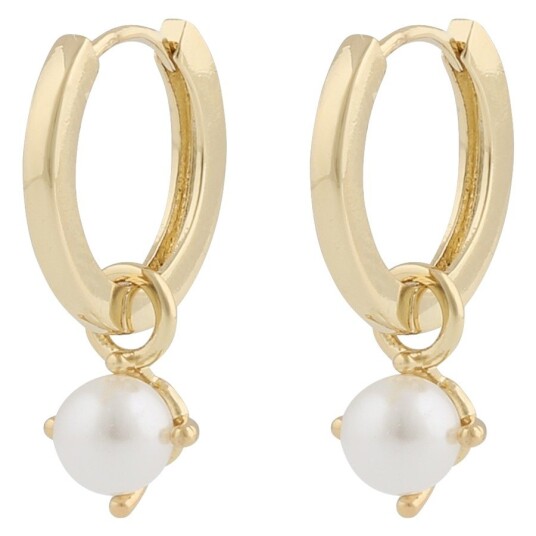 SNÖ Of Sweden Lucy Ring Pendant Earrings Gold White Onesize SNÖ Of Sweden Lucy Ring Pendant Earrings Gold White Onesize