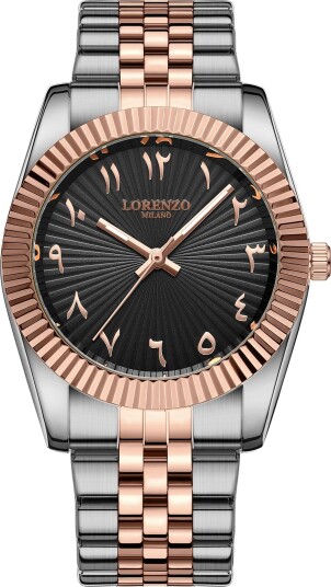 Lorenzo Starburst Arabic Silver Rose Gold Black