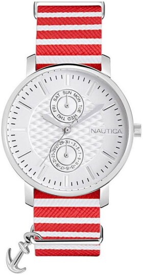 Nautica Dameklokke NAPCMS901 Hvit/Lær Ø36 mm