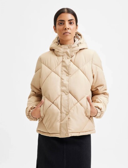 Selected Slfmonika Puffer Jacket   Beige   38