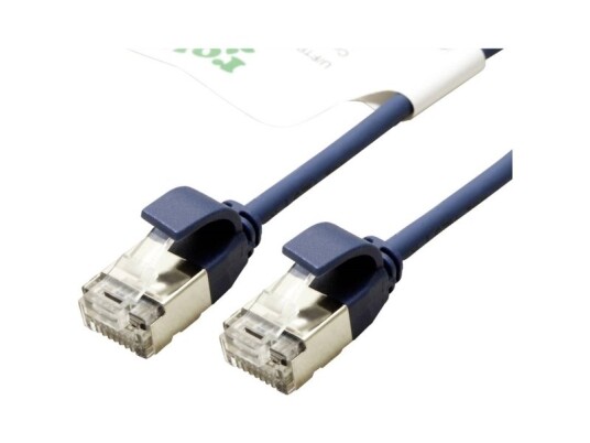 Roline Green 21443347 Rj45 Netværkskabel Patchkabel Cat 6A U/Ftp 5.00 M Blå Ikke Skærmet Halogenfri Flammehæmmende 1 Stk