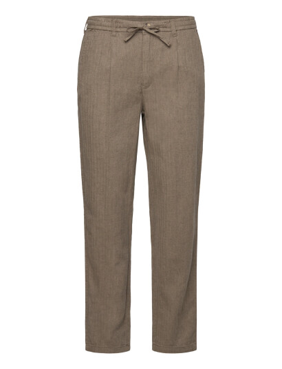 Lindbergh Linen Blend Herringbone Pants - Beige - XL