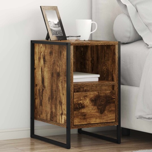  Nattbord 2 pcs Røyk Eik 39,5 x 30 x 50 cm Konstruert tre