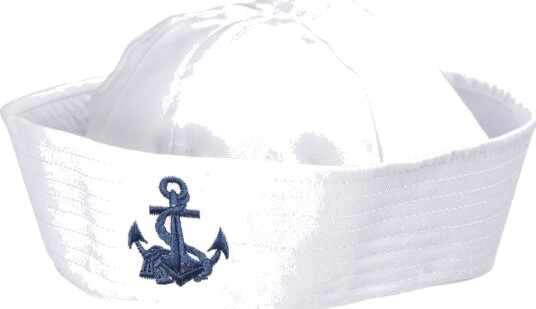 Hvit Sailorhatt med Anker