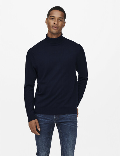 ONLY & SONS Onswyler Life Reg 14 Roll Knit Noos - Navy - XS