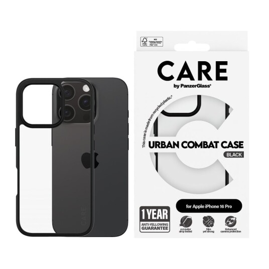 PanzerGlass Urban Combat iPhone 16 Pro Beskyttelsesdeksel Svart Magsafe Kompatibel