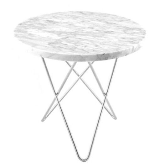 Ox Denmarq Mini O Table salongbord marmor hvit, rustfritt stativ