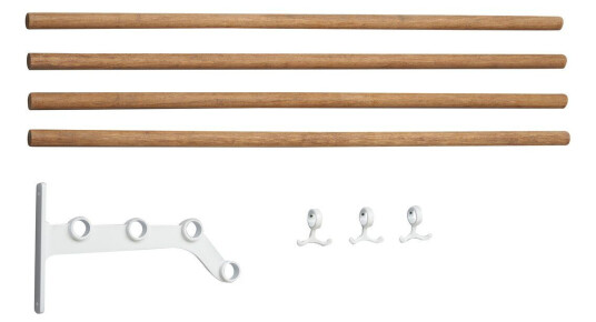 Essem Design Nostalgi 291 p?bygging hattehylle 100 cm Bambus-hvit