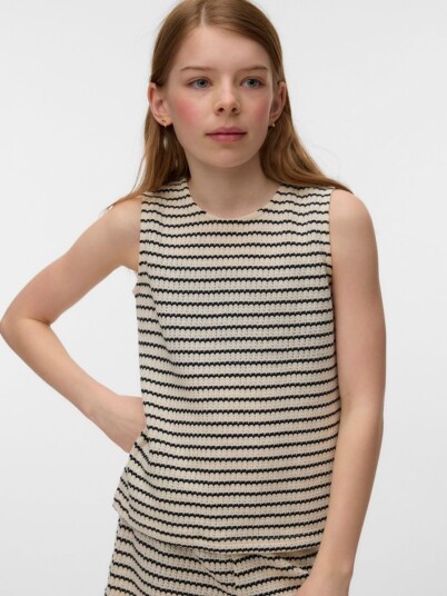 Vero Moda Girl Ohia topp uten ermer krem (122/128)
