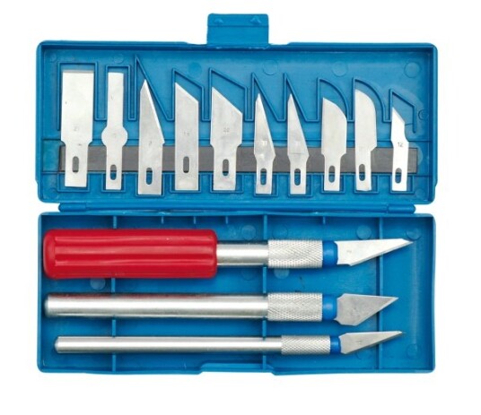 Vorel Knives For Precision Works With Interchangeable Blades In A Case Of 16 Pcs. 76305