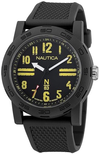 Nautica Herreklokke NAPATS303 N83 Sort/Gummi Ø44 mm