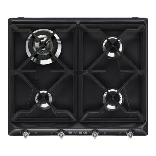 Smeg Victoria Gasskomfyr SR964NGH 4 Kokesoner Integrert Platetopp Svart Smeg Victoria Gasskomfyr SR964NGH 4 Kokesoner Integrert Platetopp Svart