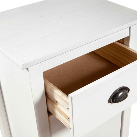 vidaXL Skjenk Hill Range hvit 46x35x80 cm heltre furu