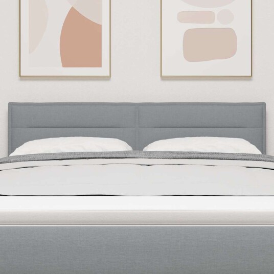 Sengegavl Linje Design Lys Grå 160 cm Stoff