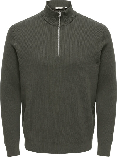 ONLY & SONS Onsphil Reg 12 Struc Half Zip Knit Noos Grey XS ONLY & SONS Onsphil Reg 12 Struc Half Zip Knit Noos Grey XS