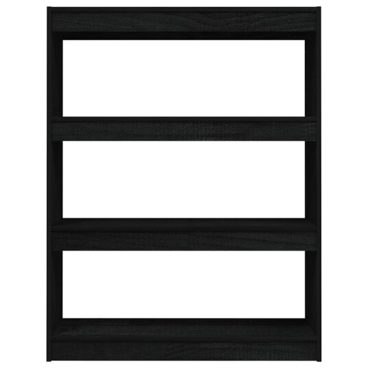 vidaXL Bokhylle/romdeler svart 100x30x103 cm heltre furu