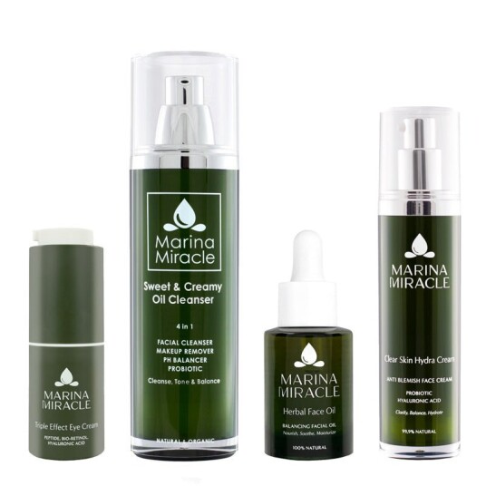 Marina Miracle Stor hudpleiepakke For normal / sensitiv / eksem hud Clear Skin Hydra Cream 50ml / Ingen