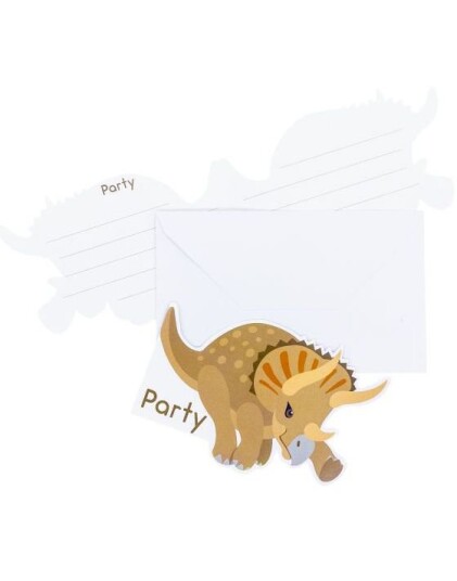 8 stk Invitasjoner med Konvolutter Happy Dinosaur