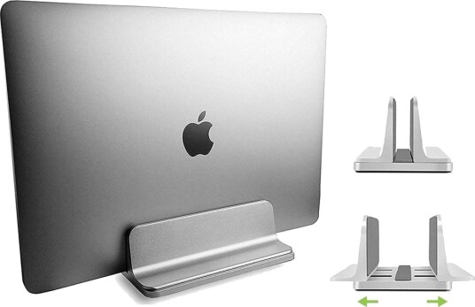 Techly Vertikalt laptopstativ Opptil 17" justerbar bredde Sølv Techly Vertikalt laptopstativ Opptil 17" justerbar bredde Sølv
