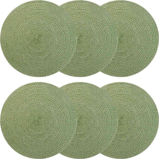 vidaXL Jute Placemets 6 stk. Olivengrønn 100% Tossa Jute