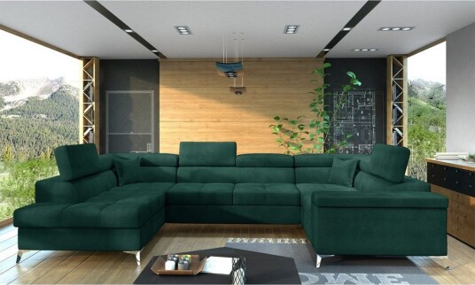 Hjørnesofa Eltap Thiago 342x208x88 cm Monolith 37 Grønn Venstre