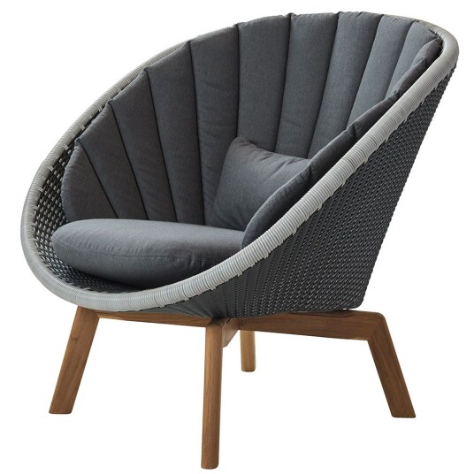 Cane line Peacock Loungestol Grå